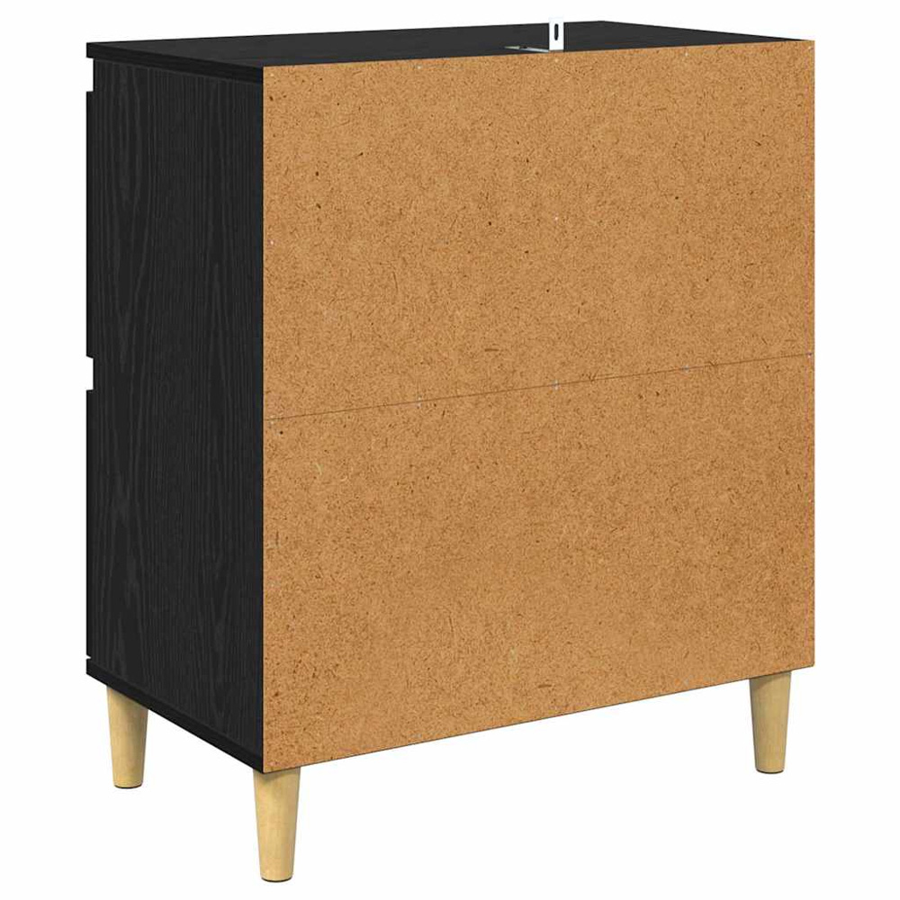 vidaXL 4 Door Black Oak Sideboard Set of 2 Image 9
