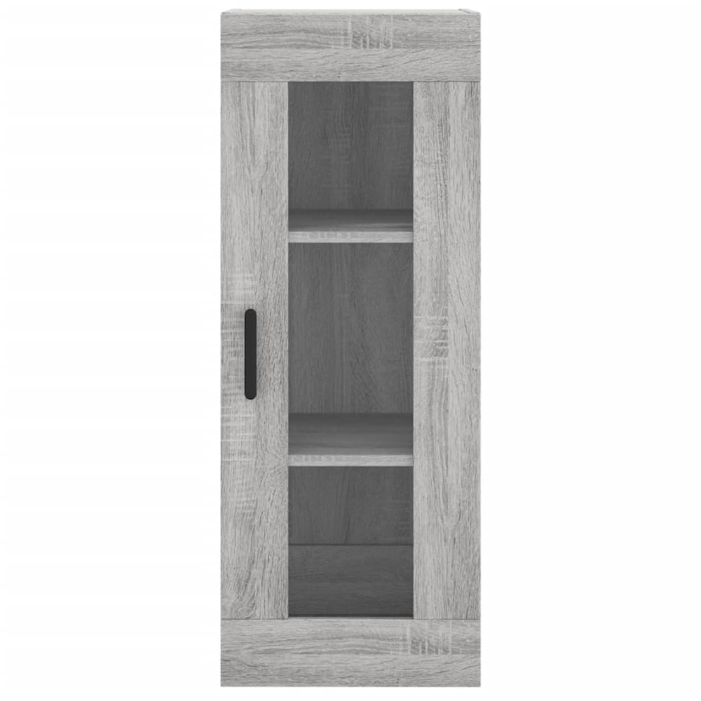 vidaXL Single Glass Door 3 Shelf Grey Sonoma Narrow Highboard Image 6
