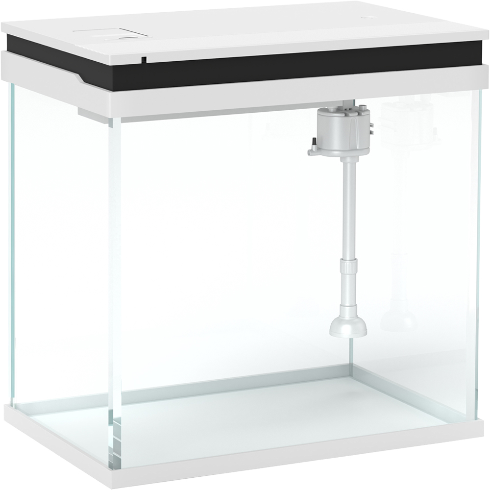 PawHut White LED Fish Tank with Filter System and Water Pump 26L Image 1