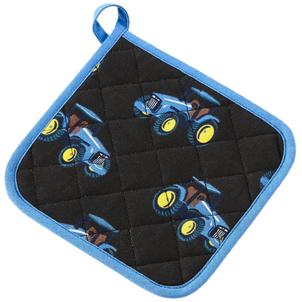 Highlands Homeware Bernie Tractor Cotton Pot Holder Blue Image 1