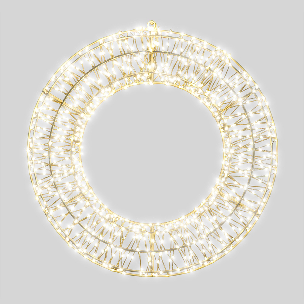 Xmas Haus Warm White LED Metal Wreath 50cm Image 2