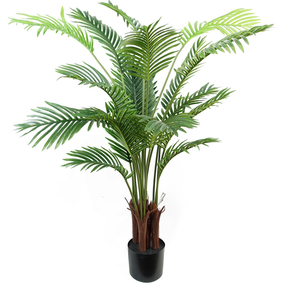 Leaf Large Areca Palm Artificial Tree in Black Pot 110cm Image 1