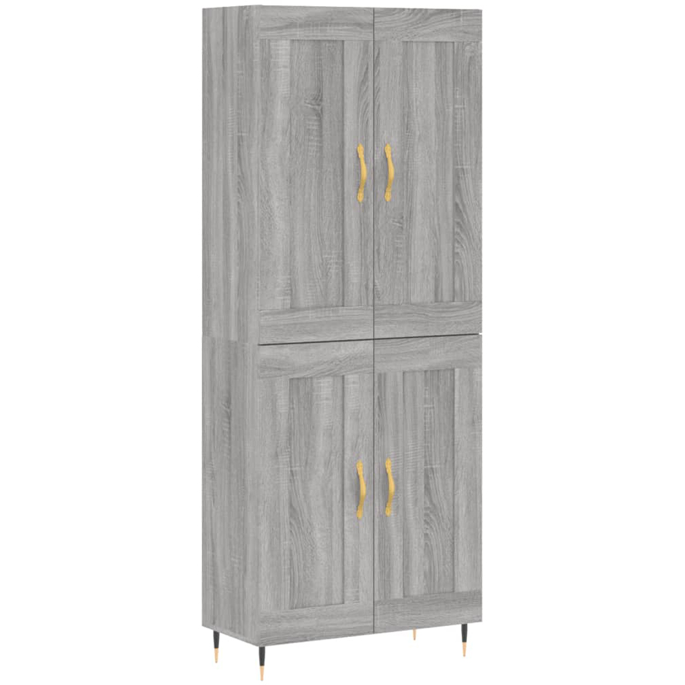 vidaXL 4 Door Grey Sonoma Highboard Image 2