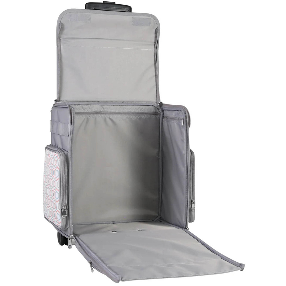 Everything Mary EVM12737-7 Grey Hexagon Rolling Tote Bag 39 x 22 x 43cm Image 3