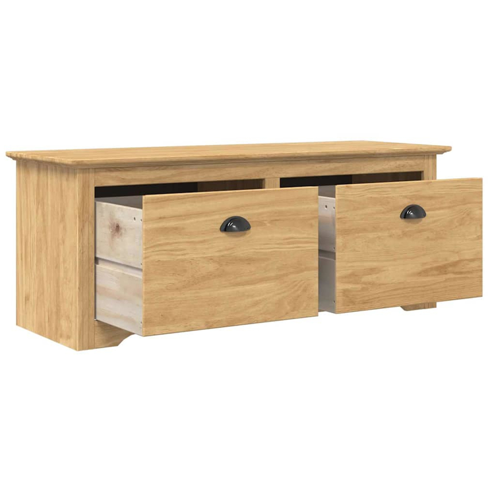 vidaXL 2 Drawer Honey Brown Storage Bench with Seat Image 4