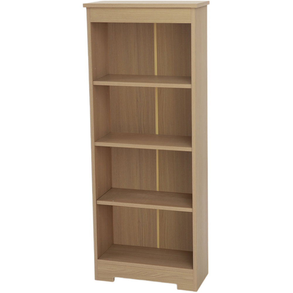 Core Products Freya 4 Shelf Smoked Oak Foil Finish Low Narrow Bookcase Image 2