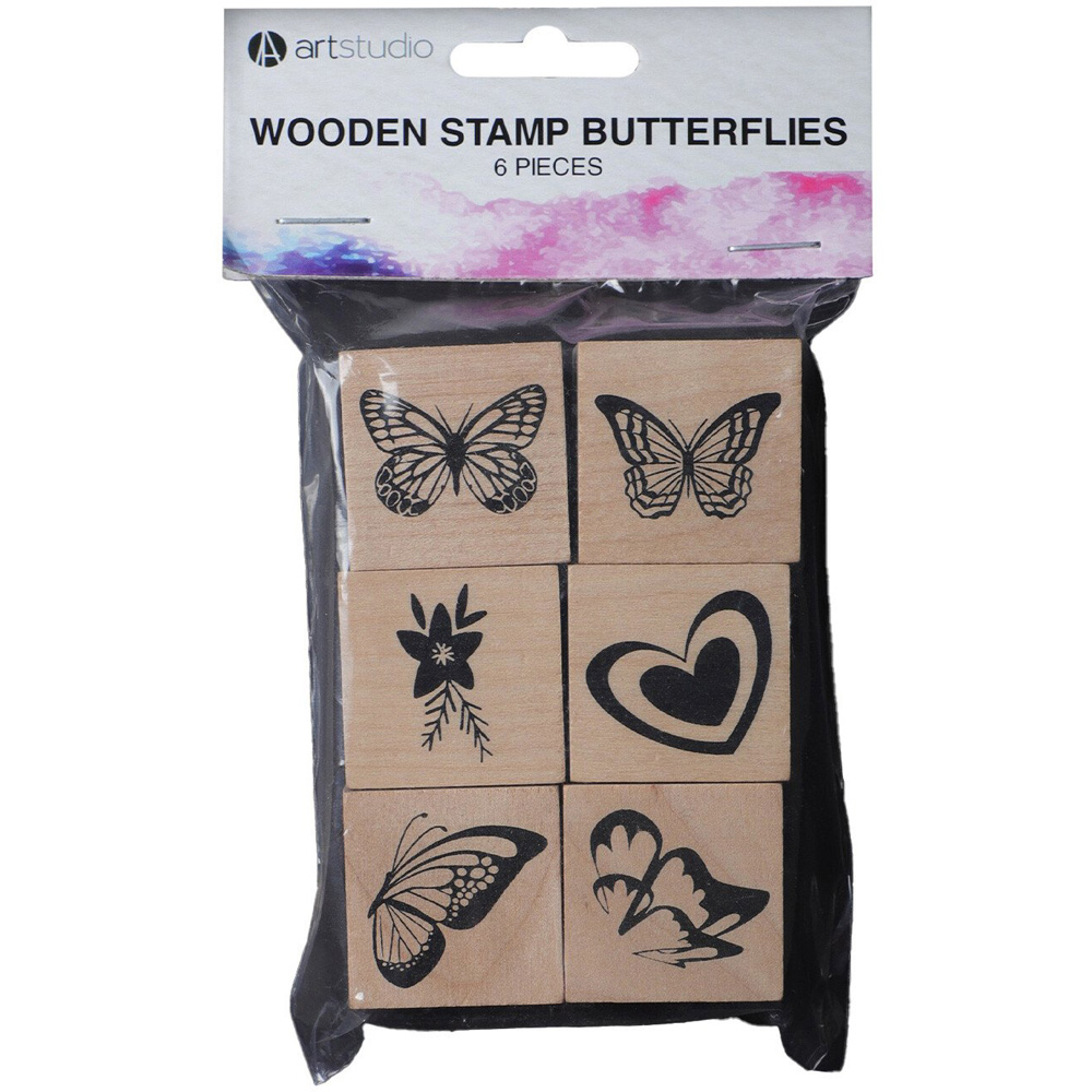 Art Studio Wooden Stamps - Butterflies Image