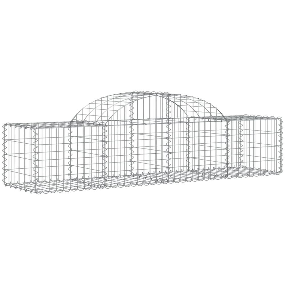 vidaXL Silver Galvanised Iron Gabion Basket 200 x 50 x 40/60cm 8 Pack Image 1