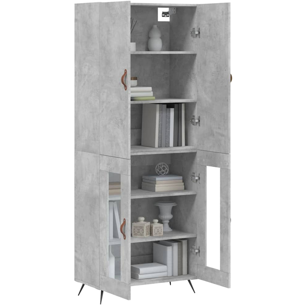 vidaXL 4 Door Grey Highboard Image 3