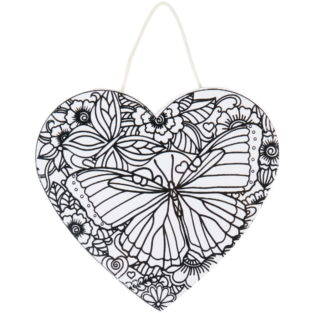 Colour Your Own Butterfly Heart Canvas Image 3