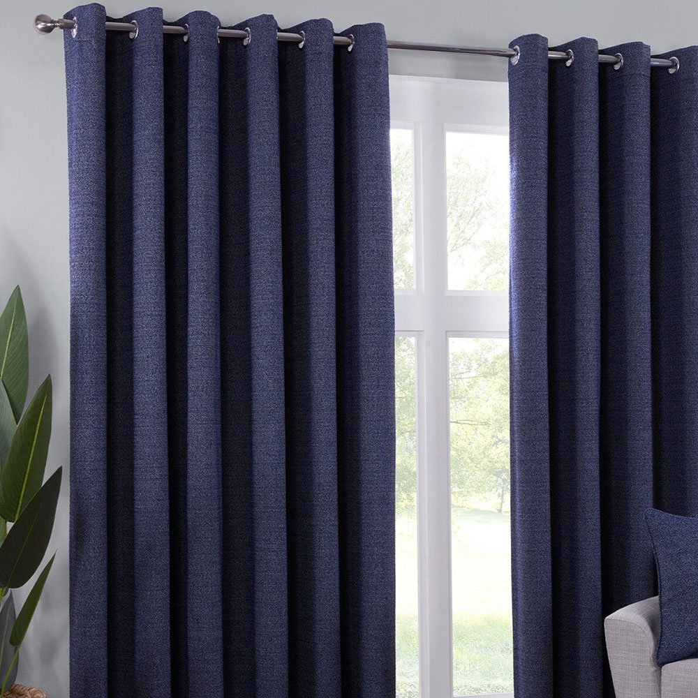 Crofton Navy Eyelet Curtain 229 x 229cm Image 5