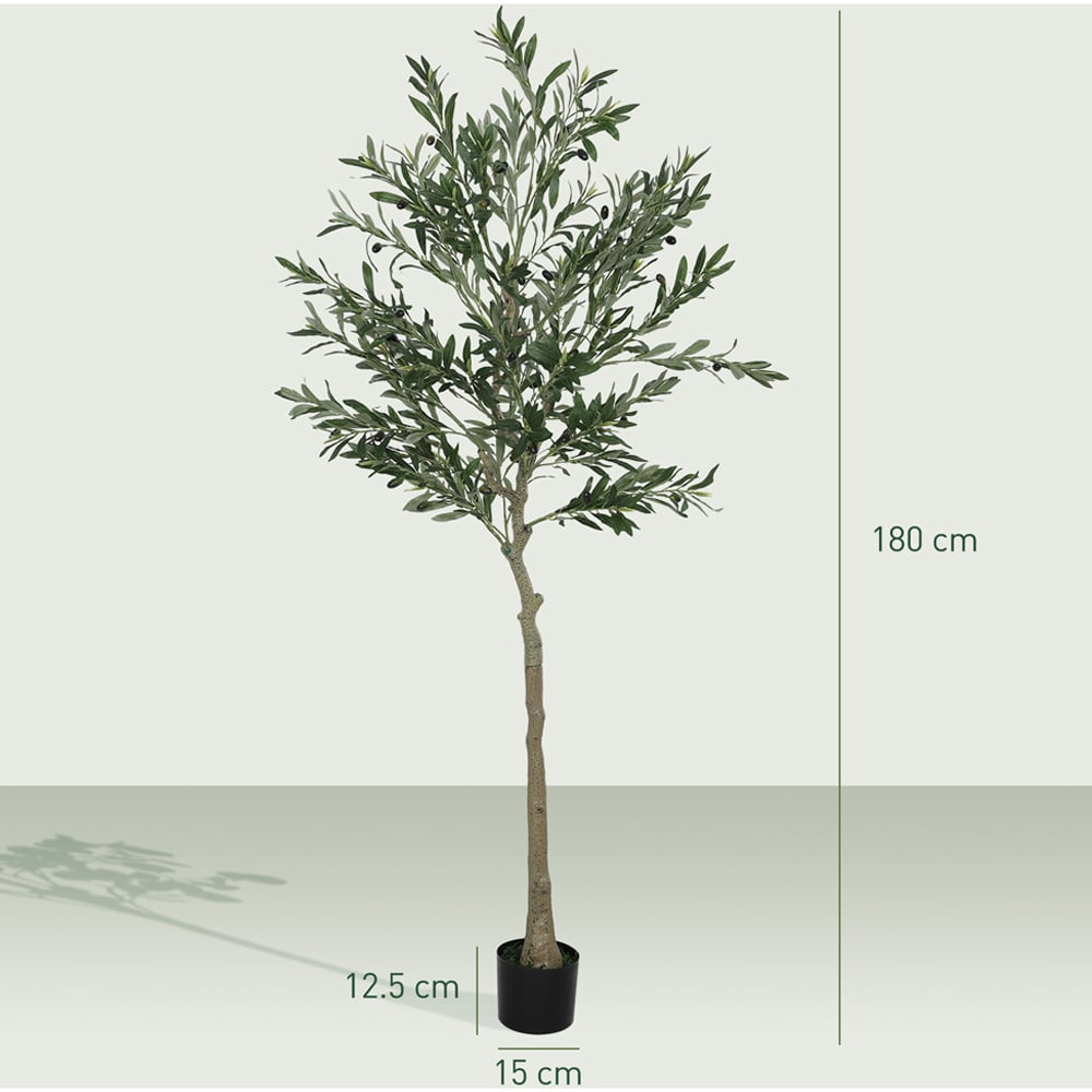 HOMCOM Silk Olive Tree Artificial Plant Pot 180cm 2 Pack Image 9