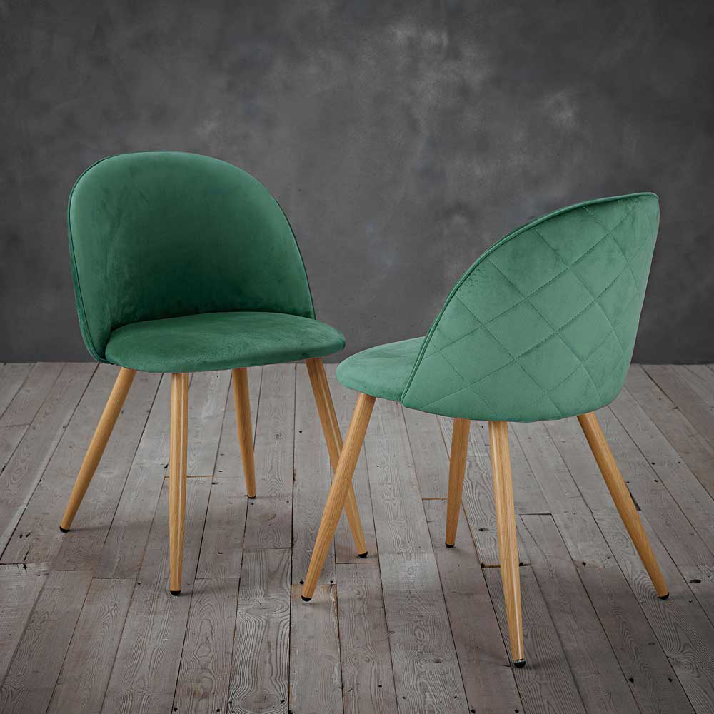 Venice Set of 2 Green Dining Chair Image 4