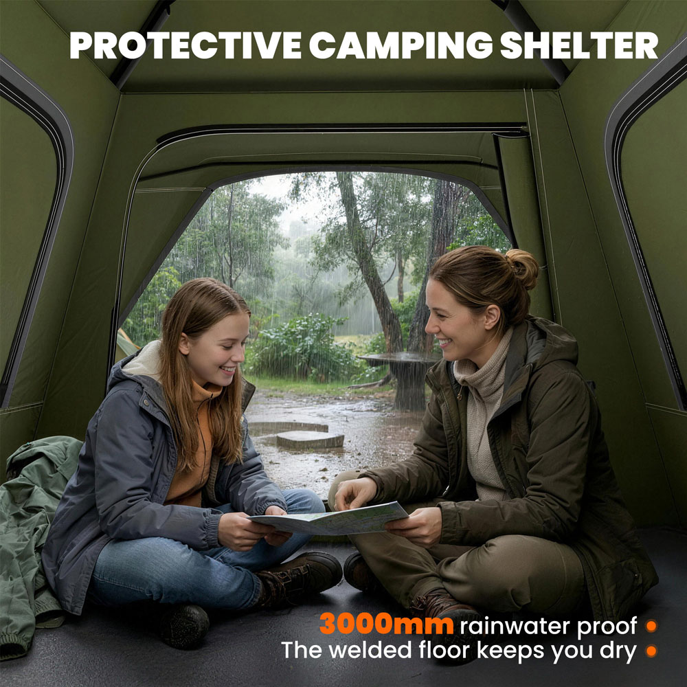 Outsunny 3-4 Person Waterproof Pop-Up Camping Tent Green Image 6