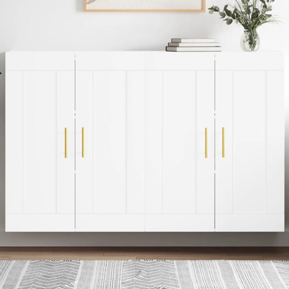 vidaXL 2 Door White Wall Mounted Cabinet 2 Pack Image 1