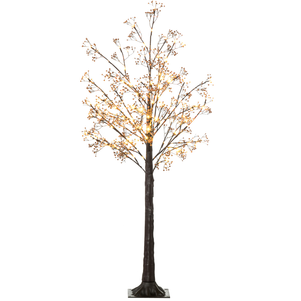 Everglow Brown Artificial Gypsophila Blossom Tree Light 5ft Image 1
