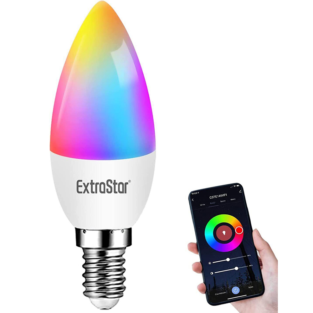 ExtraStar E14 LED 4.9W Smart Wi-Fi RGB Light bulb Image 1