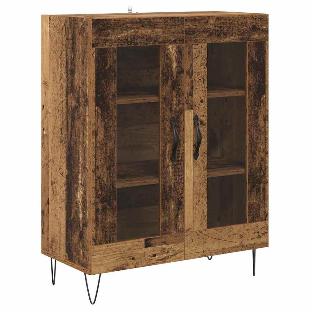 vidaXL 4 Glass Door Old Wood Sideboard Image 6