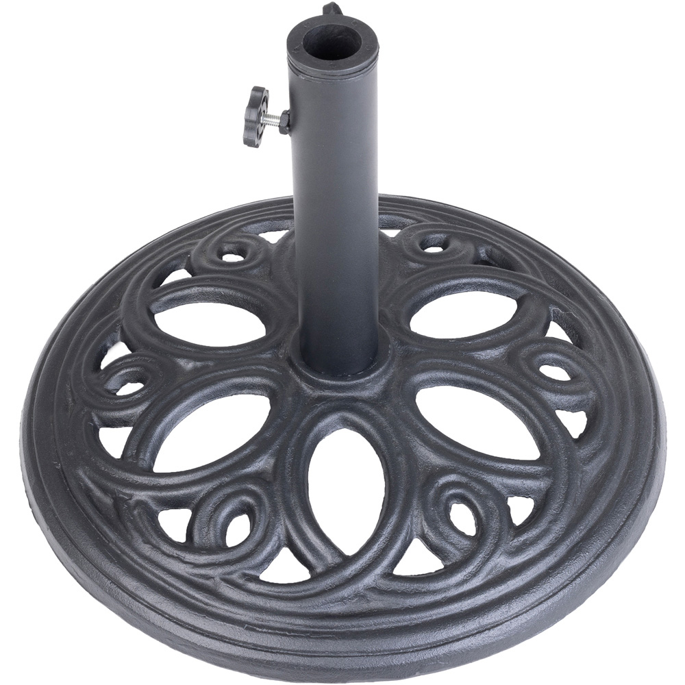 Charles Bentley Black Cast Iron Round Umbrella Base Image 1