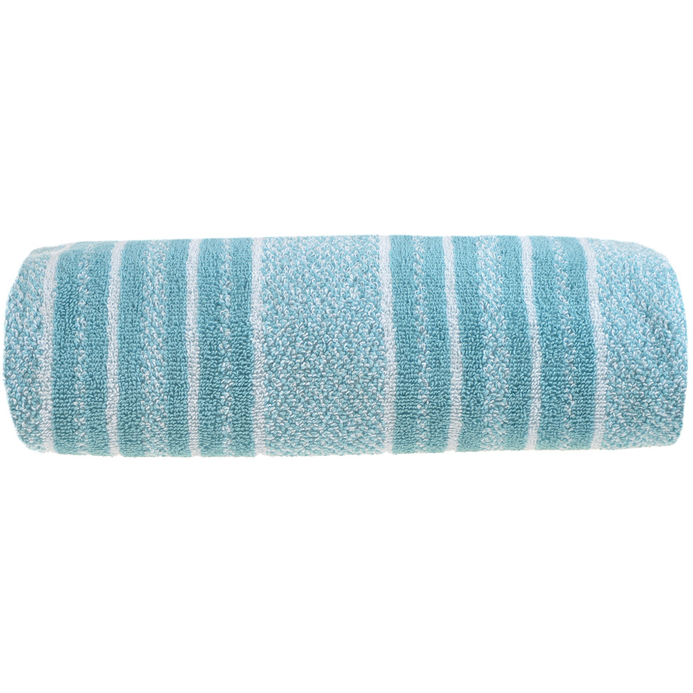 Allure Bath Fashions Cotton Duckegg Stripe Bath Sheet Image