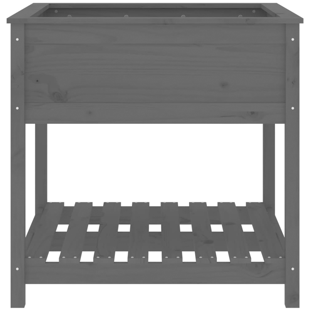 vidaXL Single Shelf Grey Solid Pine Wood Garden Planter 82.5 x 82.5 x 81cm Image 4