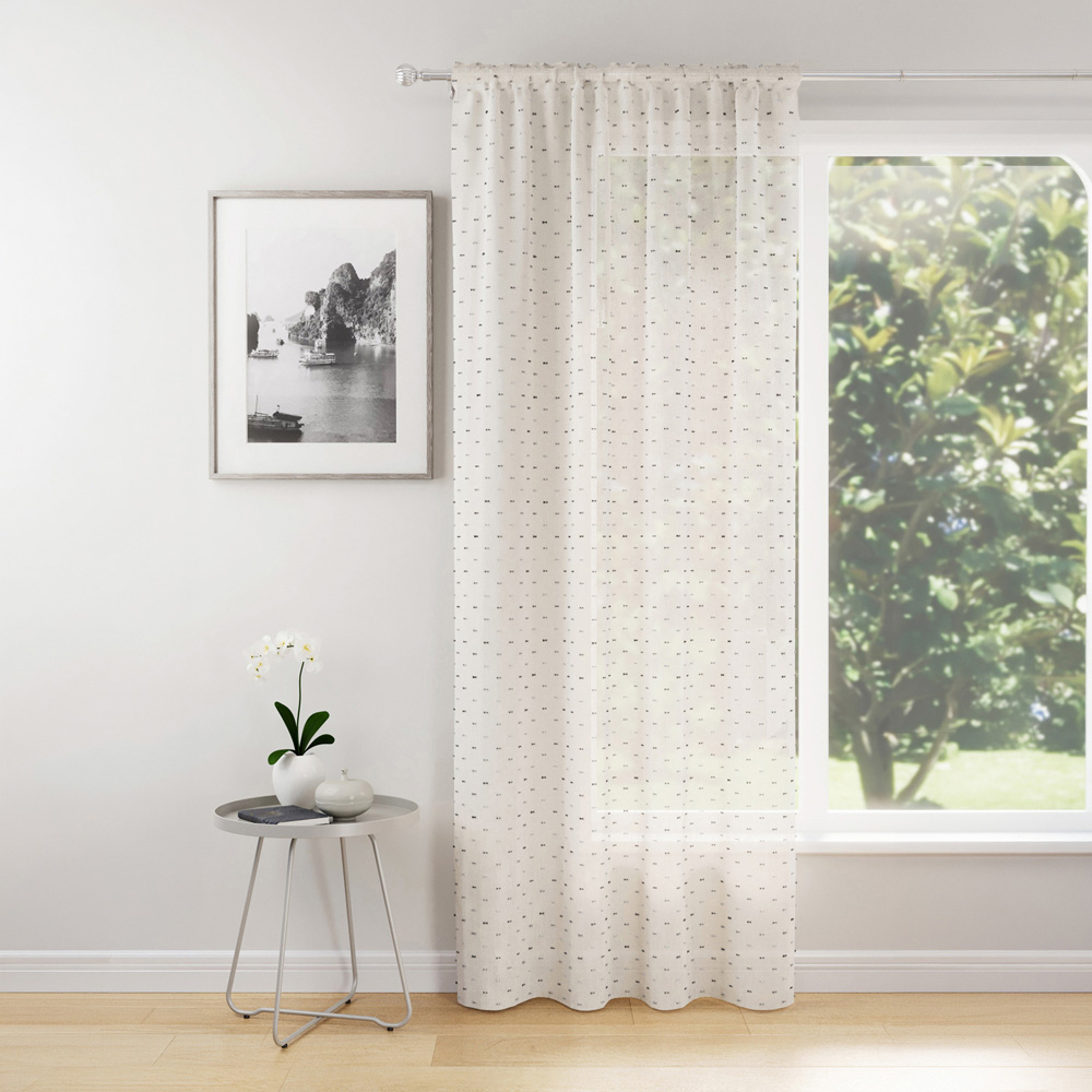 Hanoi Panel Curtain Grey 229cm Image 1