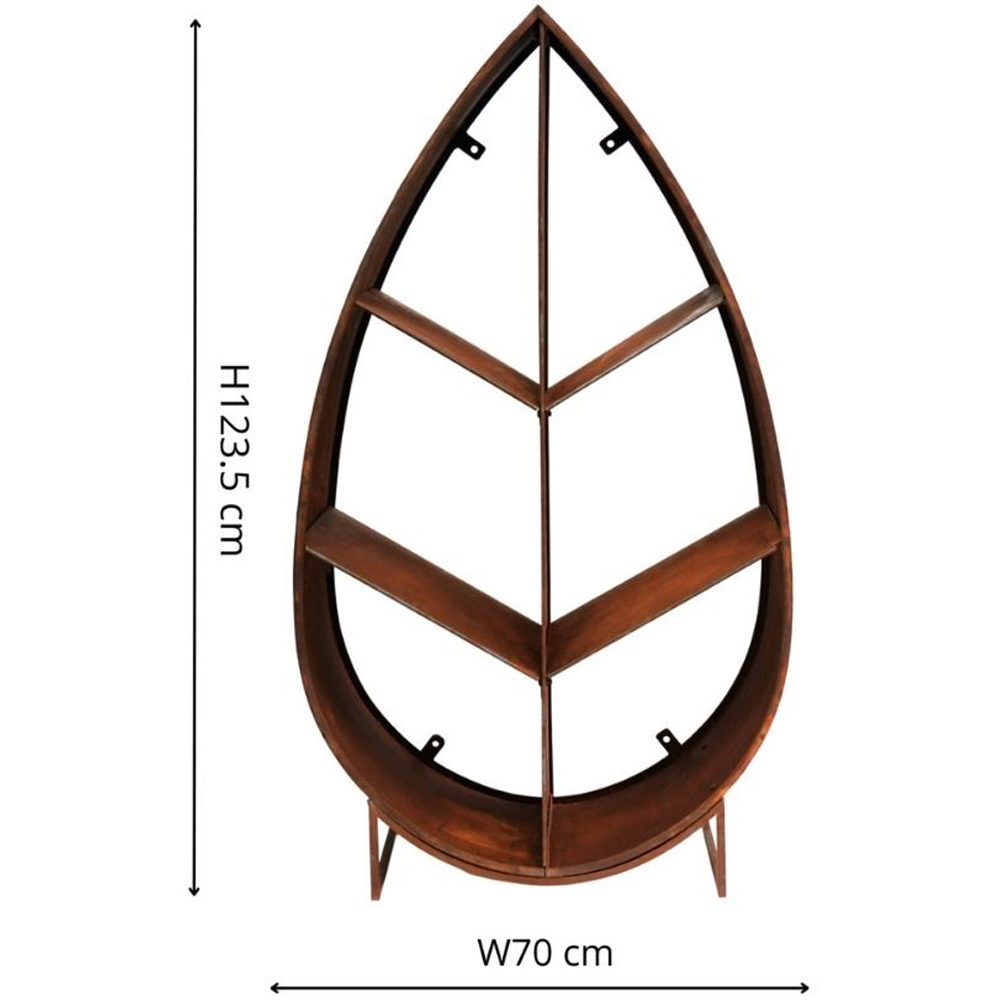 Ivyline Natural Rust Leaf Sculptural Garden Log Storage 124 x 70cm Image 2