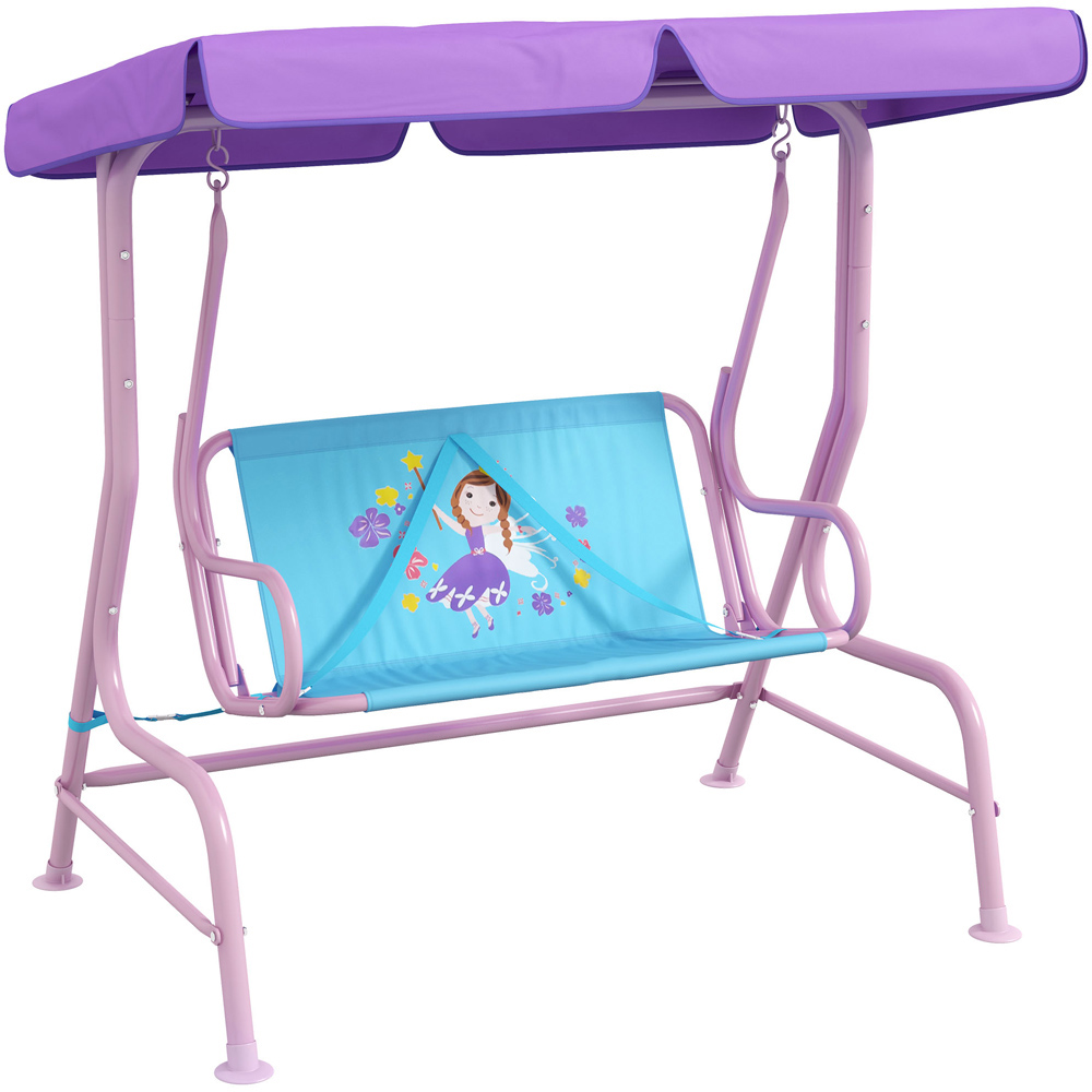 Outsunny Kids Fairy Steel Swing Chair 39cm Image 1