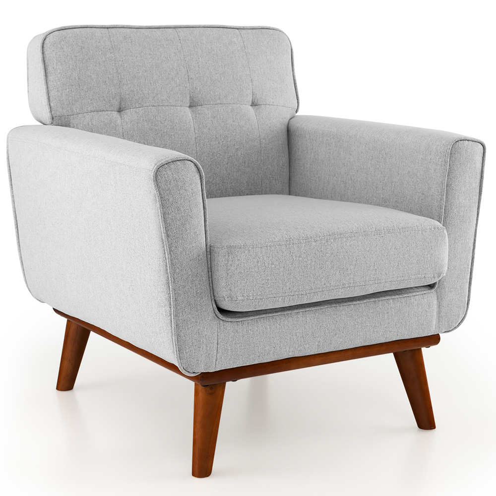 Costway Grey Padded Accent Armchair Image 2