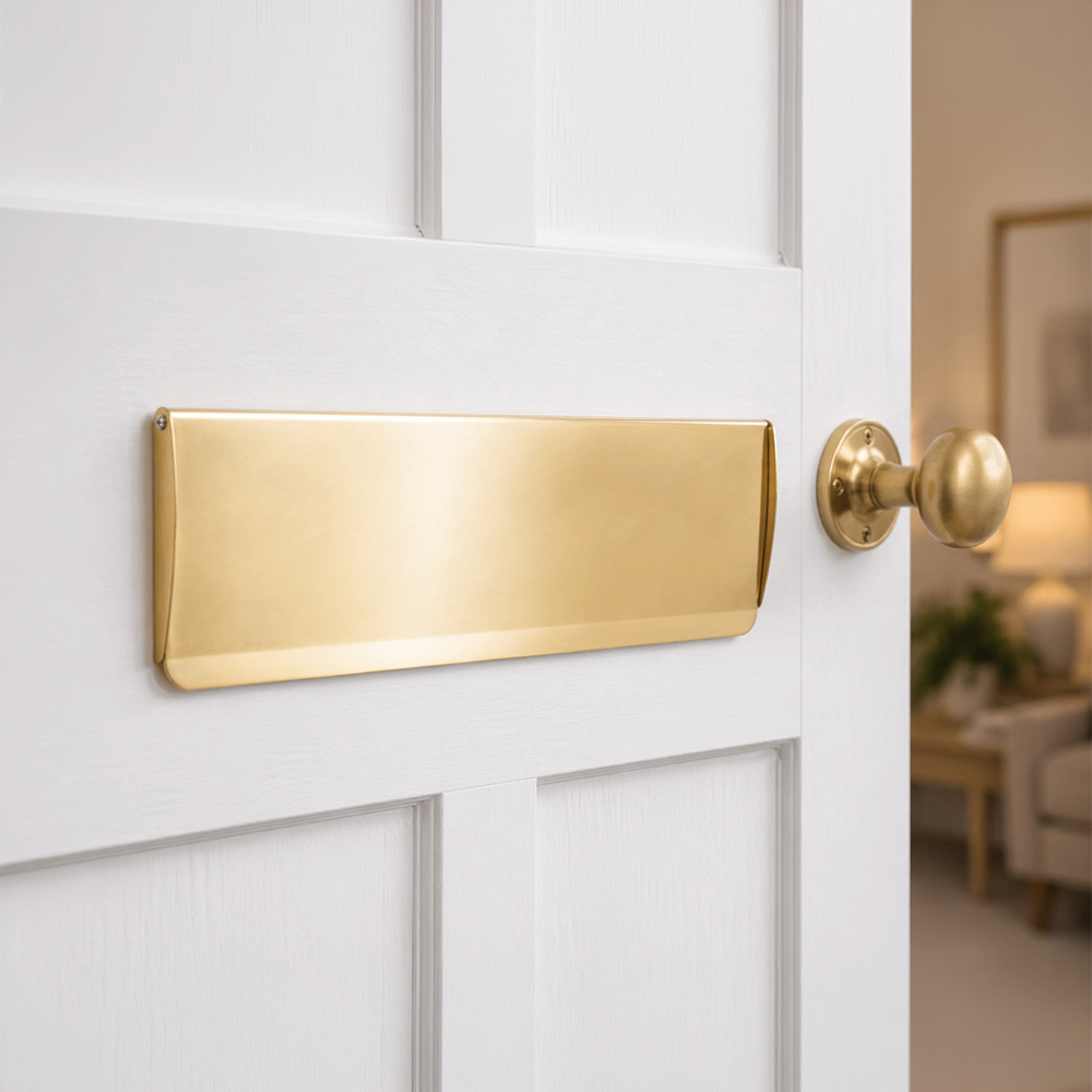 Spira Brass Polished Brass Large Letter Tidy Flap 300 x 87mm Image 2