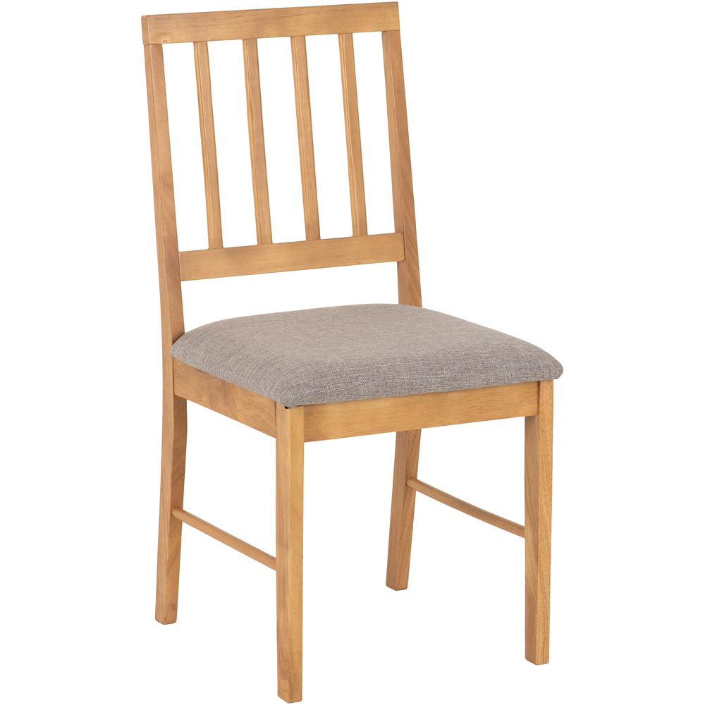Seconique Austin Set of 2 Grey Fabric Oak Effect Dining Chair Image 5