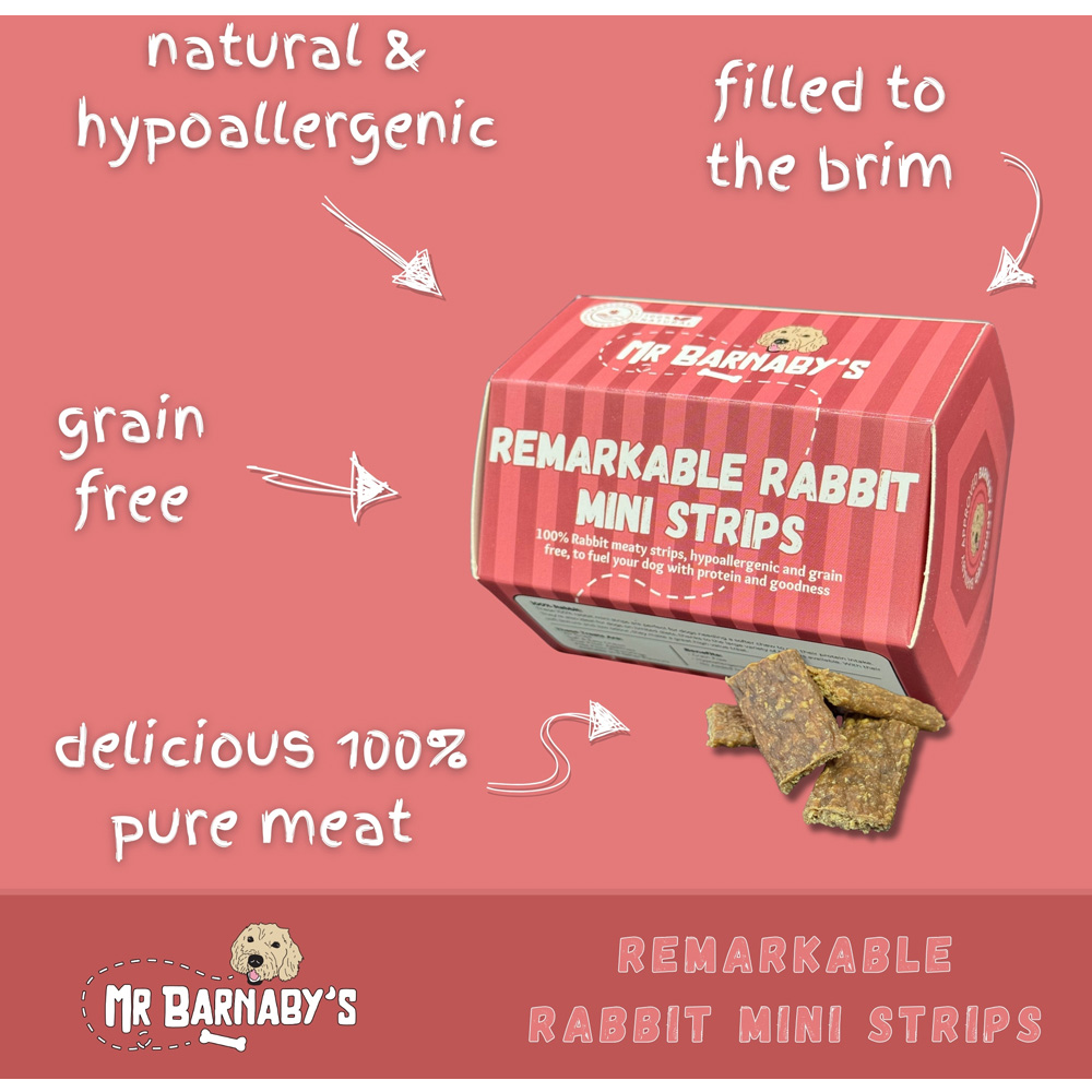 Mr Barnaby's Remarkable Rabbit Mini Strips Dog Treats 2 Pack Image 3