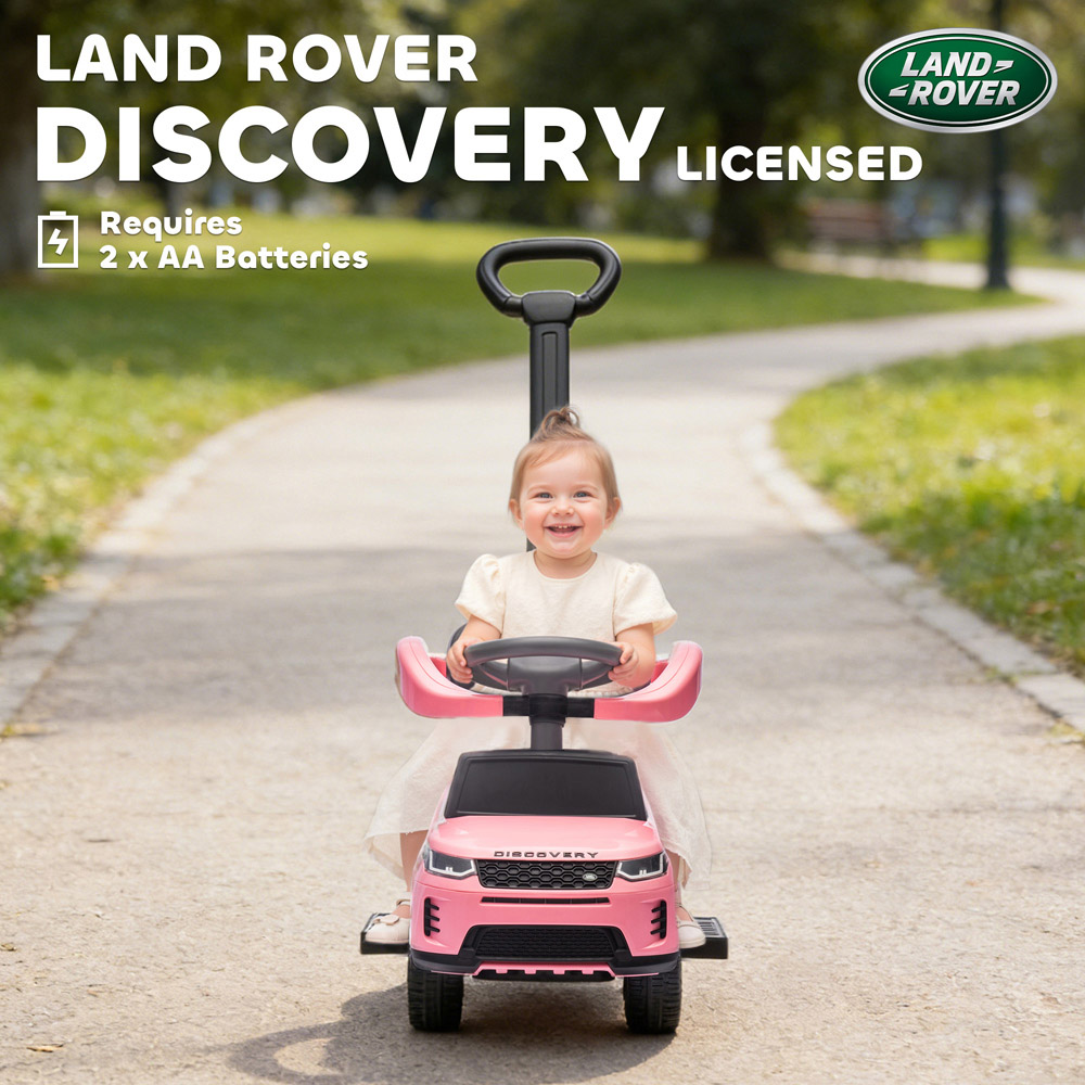 Tommy Toys AIYAPLAY 2-in-1 Pink Licensed Land Rover Baby Push Car with Guardrail Image 5
