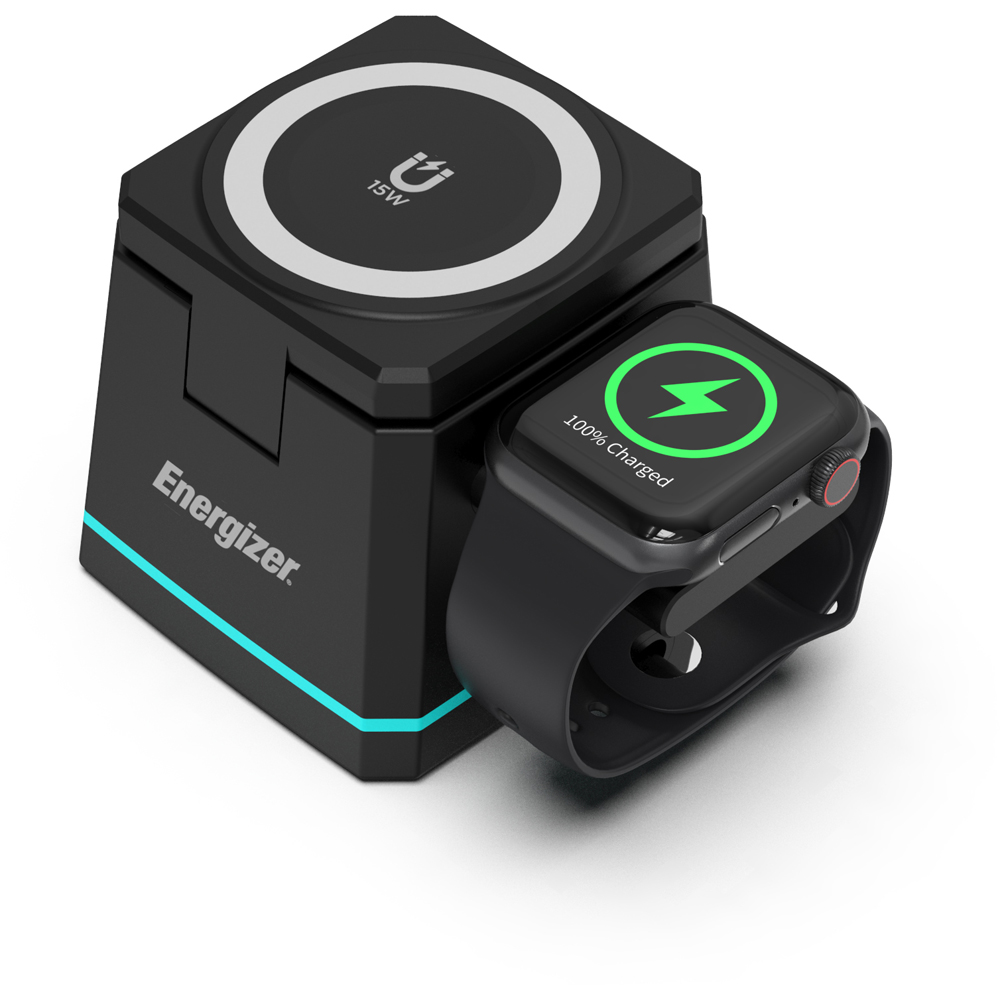 Energizer WCP307 3-in-1 Black QI Wireless Charging Dock 15W Image 2