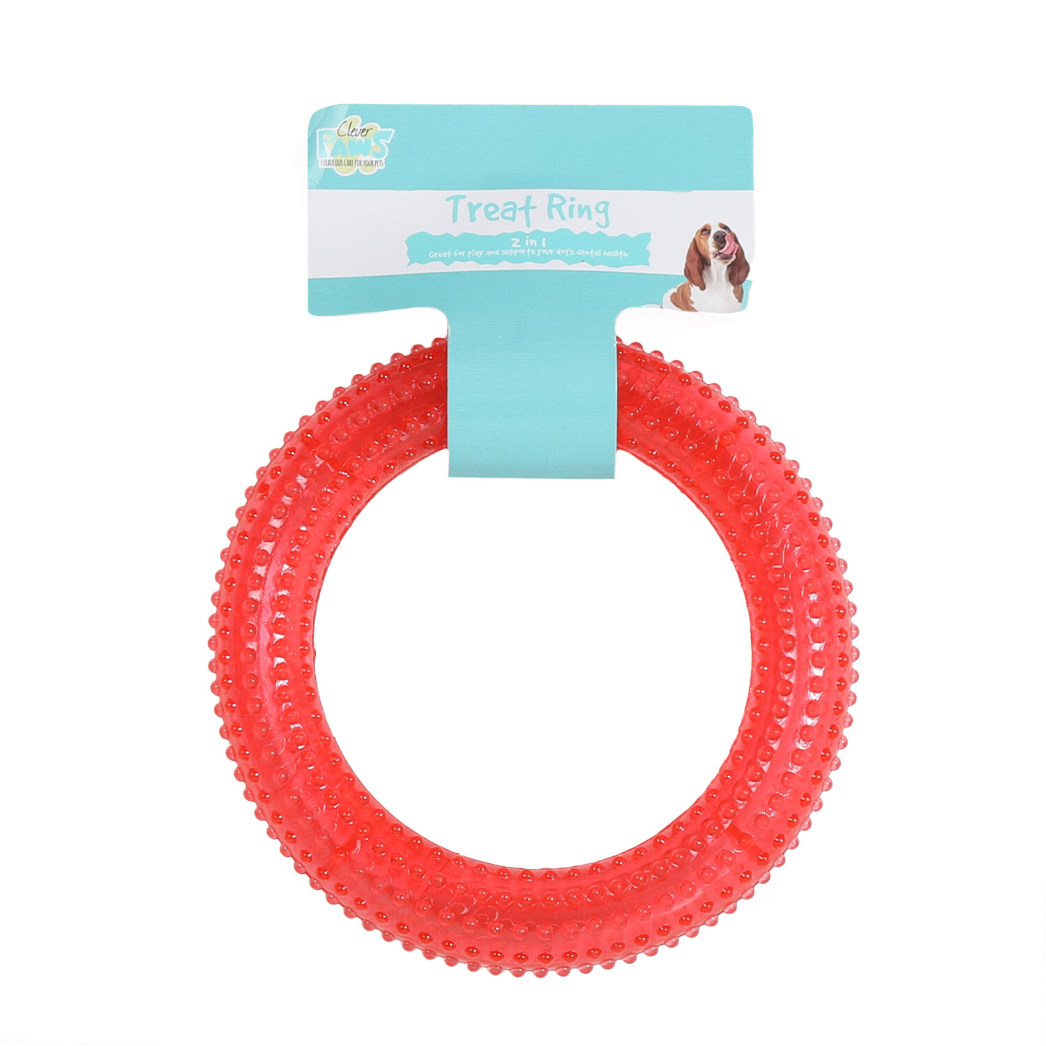 Single Clever Paws Dental Ring Treat Dog Toy in Assorted styles Image 3