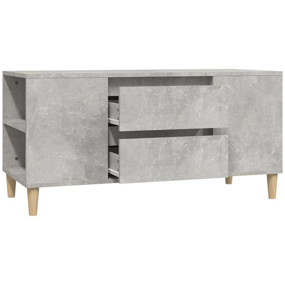 vidaXL 2 Drawer 4 Shelf Concrete Grey TV Cabinet Image 5
