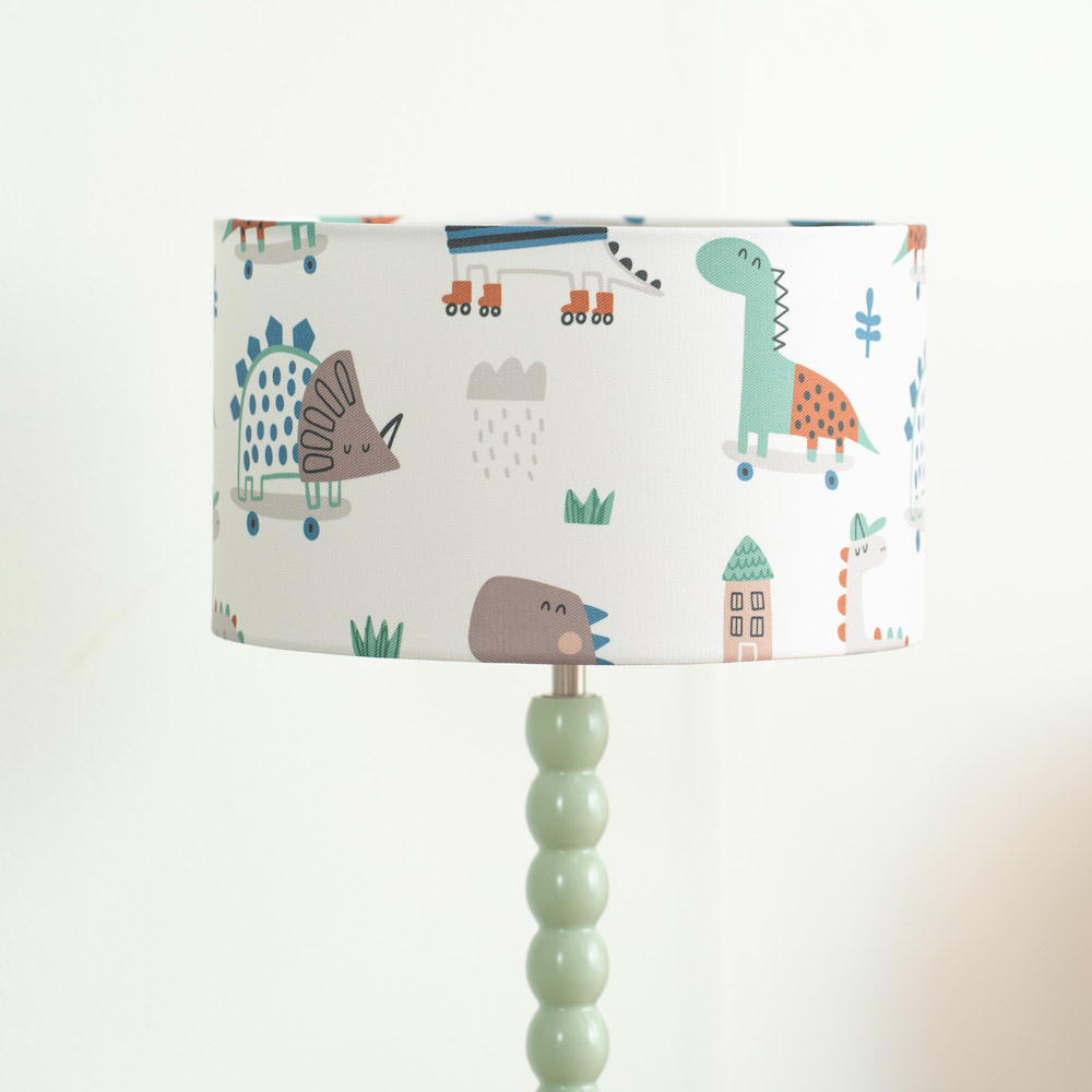 ValueLights Bobbins Cartoon Dino Sage Green LED Table Lamp Image 4