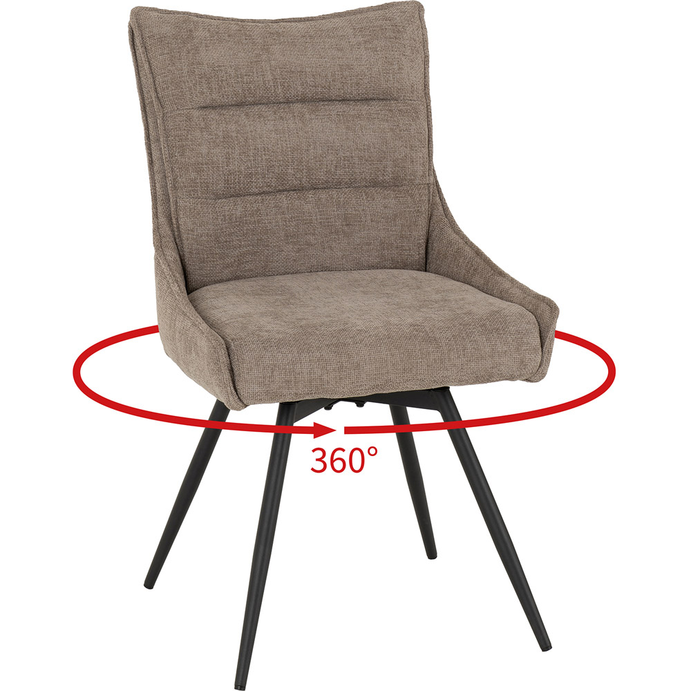 Seconique Lewis Set of 2 Fawn Fabric Swivel Dining Chair Image 7