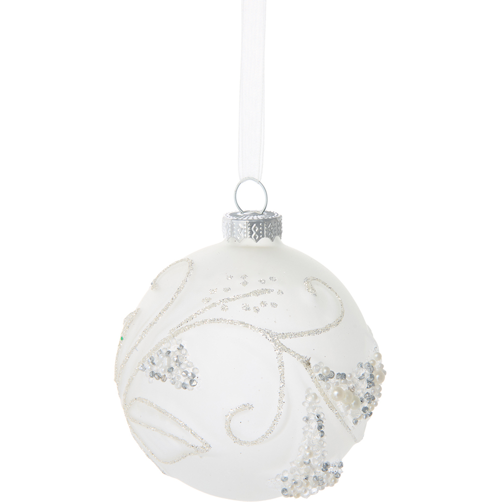 Frosted Glitter Patterned Bauble Image 4