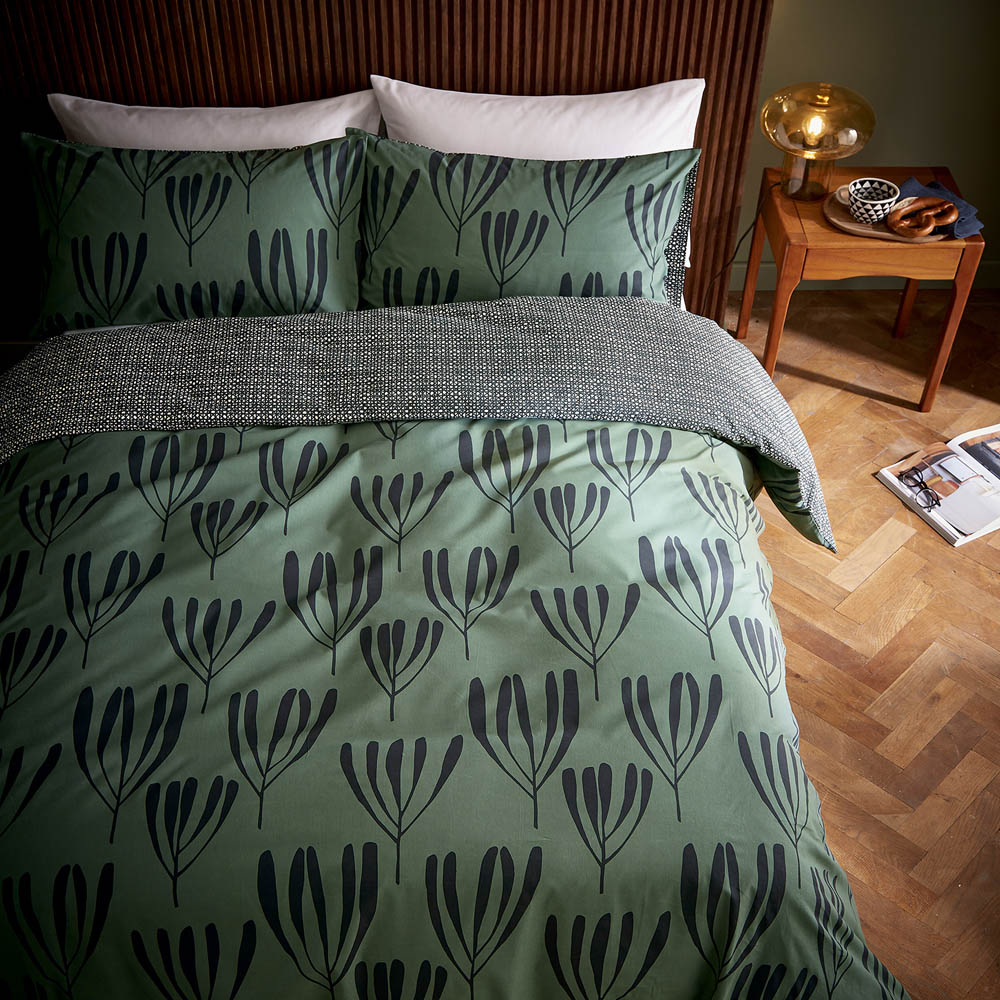 Helena Springfield Calla Super King Size Green Duvet Set Image 3