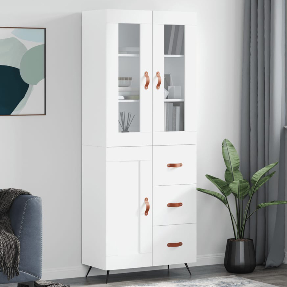 vidaXL 3 Door 3 Drawer White Highboard Image 1