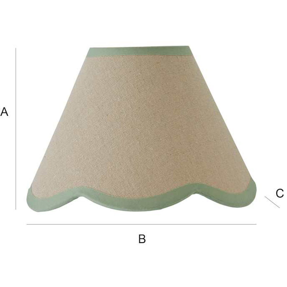 ValueLights Florie Green Linen Scallop Trim Mini Lamp Shade Image 7
