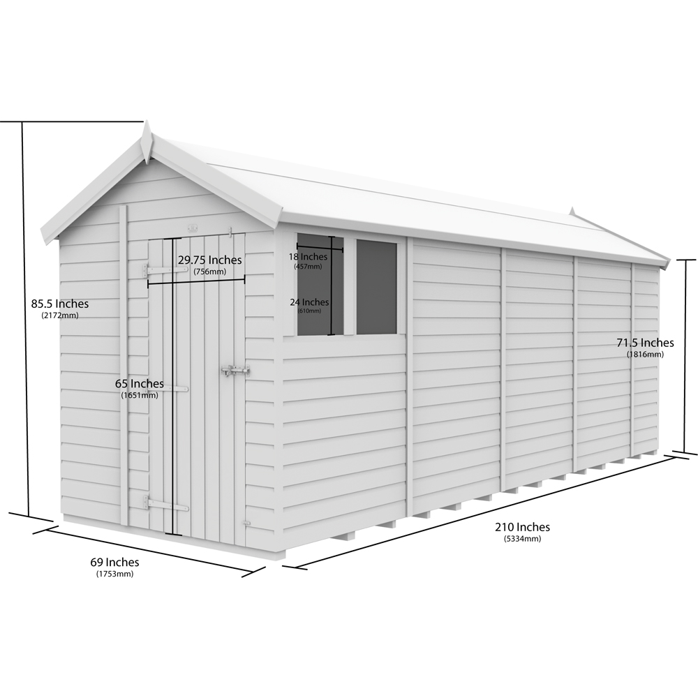DIY Sheds 6 x 18ft Tongue and Groove Timber Apex Garden Shed Image 9