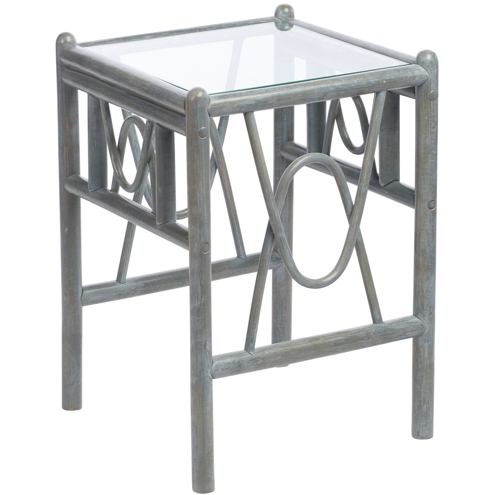 Desser Bali Grey Natural Rattan Side Table Image 2