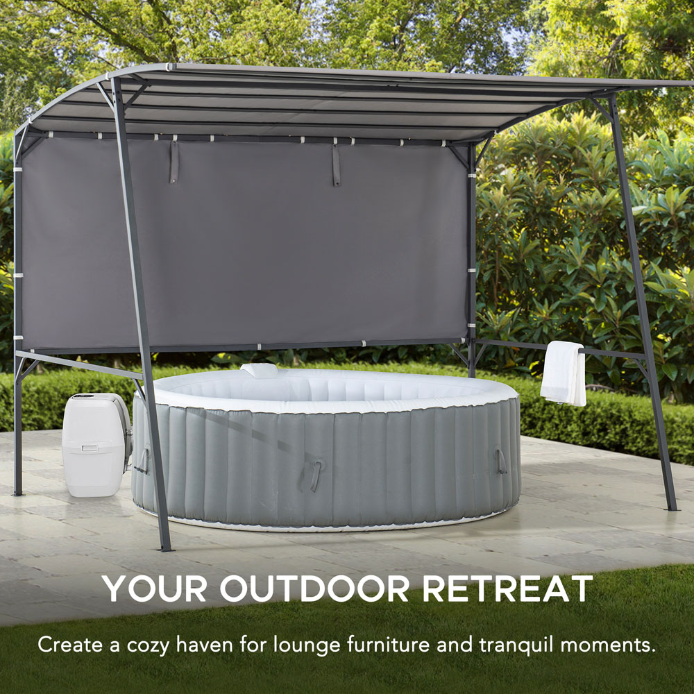 Sunjoy Vodno 2.84 x 2.20m Grey Fabric Pergola Image 3