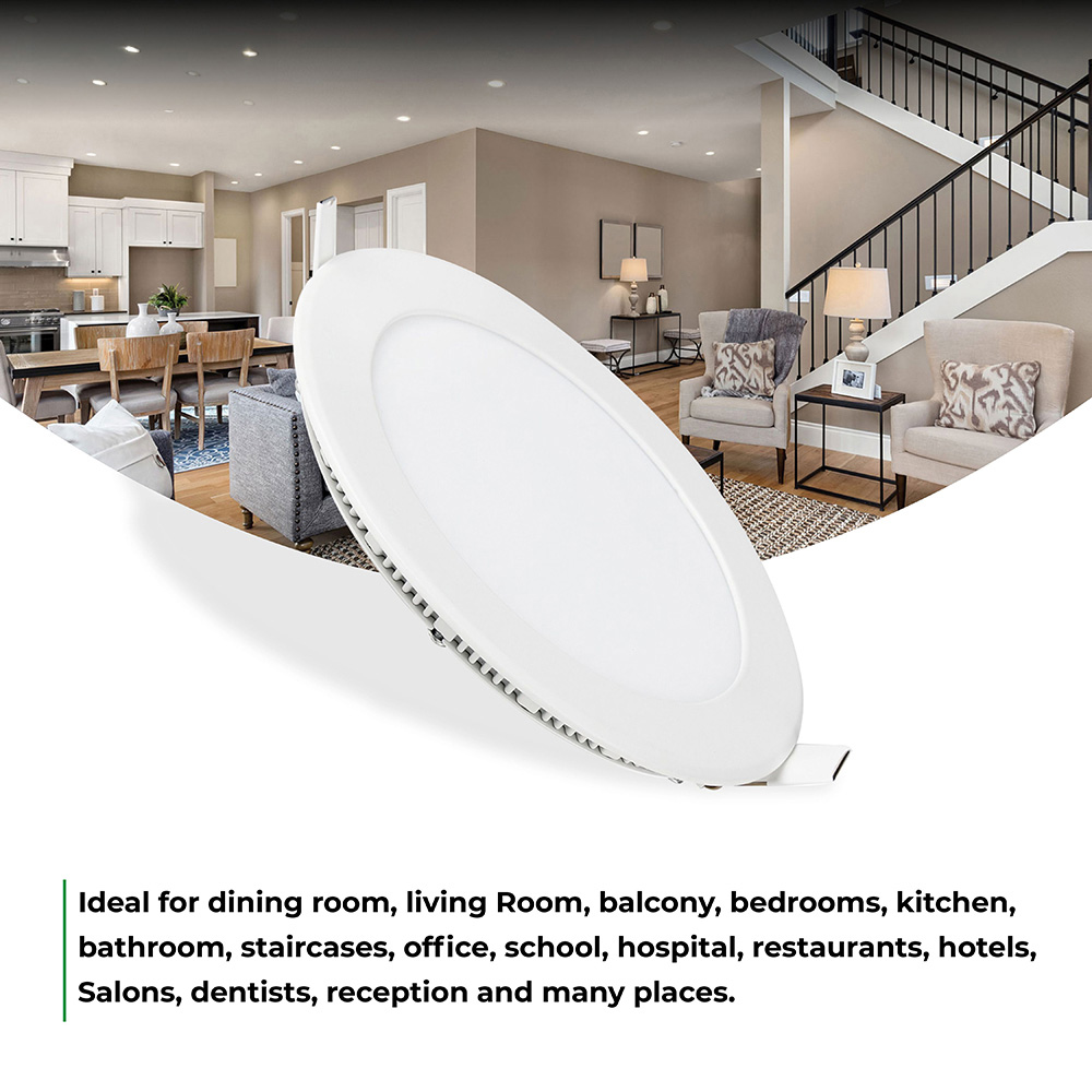 ENER-J 6W 4000K Recessed Round LED Mini Panel Image 3
