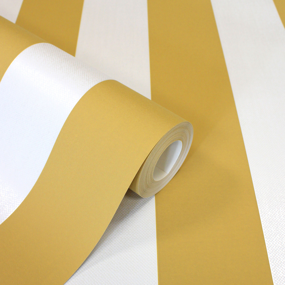 Fine Decor Juliette Stripe Ochre Wallpaper Image 2