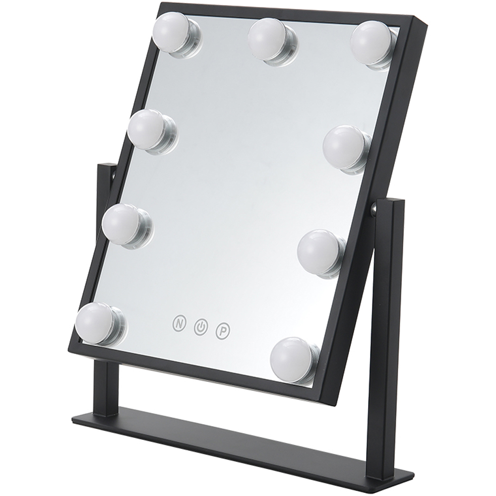 Living and Home Black Rotatable Hollywood LED Makeup Mirror Image 2