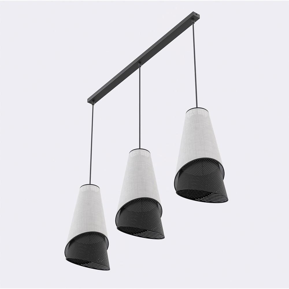 Emibig Moda 3 Light Black and Grey E27 Ceiling Pendant Light Image 3