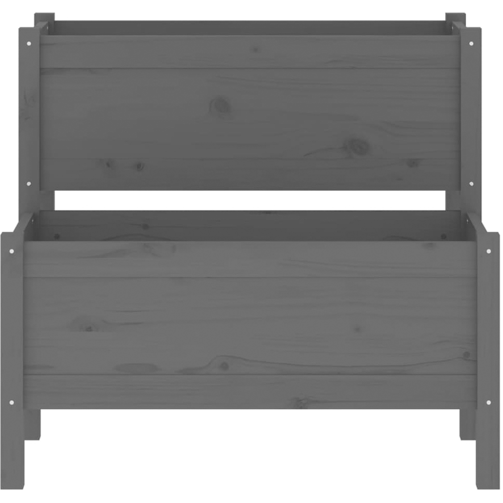 vidaXL Grey Pine Wood Raised Garden Bed 75 x 84.5 x 84cm Image 3